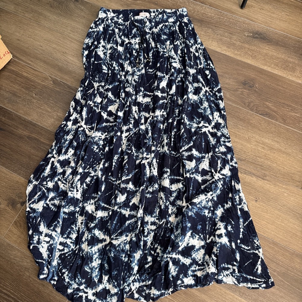 Band Of Gypsies Dye Long Maxi Skirt Medium Goth Whimsical Fairy Y2K Boho Navy